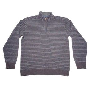 Orvis Men's Medium Pullover 1/4‎ Zip Striped Long Sleeve Multicolor